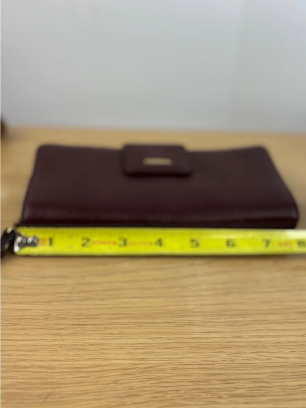 Fossil‎ Madison Tab Clutch Zip Around Wallet Wristlet in Burgundy Leather